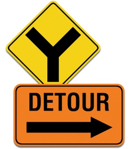 fork-detour-signs